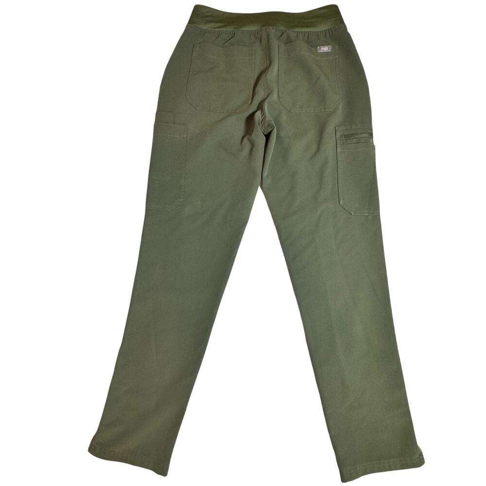 Figs Yola Skinny Moss Green Scrub Pants Women's XS Orange String & Zipper - Picture 4 of 10